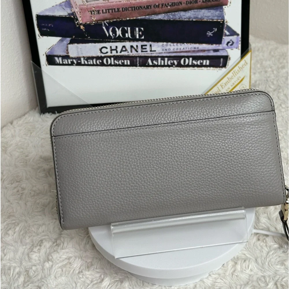 Kate spade New York zip around wallet pebbled leather